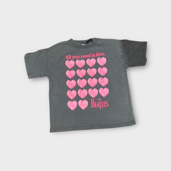 Zara Girls Bundle Streetwear Graphic Tees Beatles 6/7 cream Gray - Picture 3 of 7